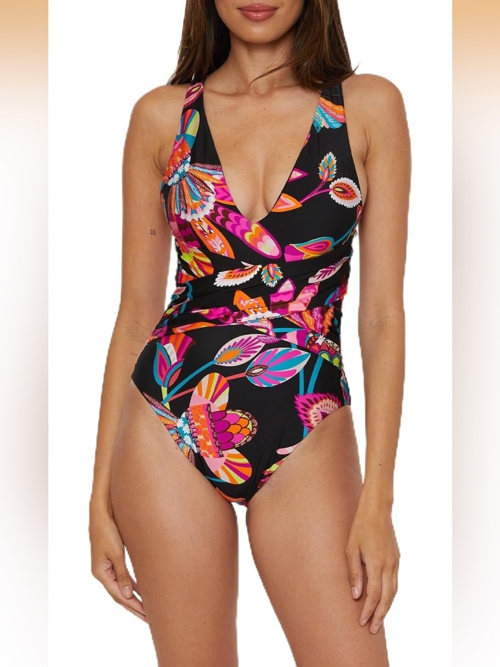 Trina Turk Luminary One Piece Swimsuit, Floral Print, Adjustable 8. 2006/bb10-11